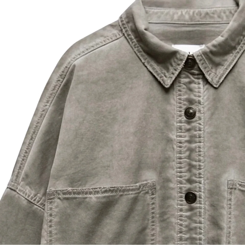 NWT ZARA Wash Effect Overshirt (Shacket) - Picture 5 of 8